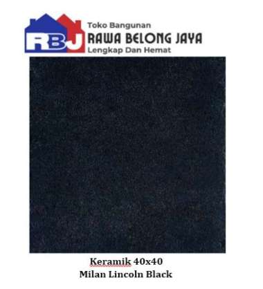 Keramik 40x40 Milan Lincoln Black KW1 / Keramik Lantai Matt