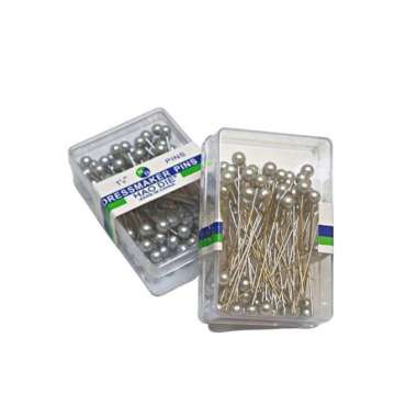 [BESAR] Jarum Pentul Mika Besar Box Isi +- 90 pcs Peniti Pin Hijab Pentol Stainless Steel Silver