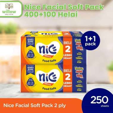 Tissue Wajah - Nice Facial Soft Pack 400+100 Helai Bogof