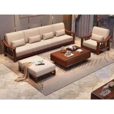 set sofa tamu terbaru kayu jati minimalis modern jati