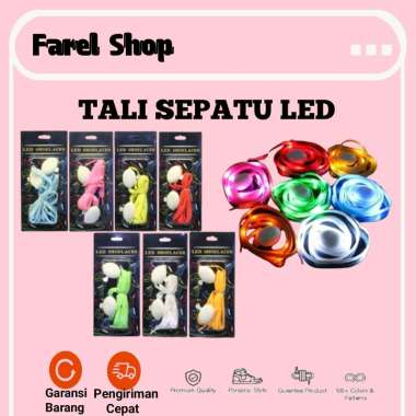 Tali Sepatu LED / LED Shoe Lace Nylon Panjang 100cm + Gratis Baterai Merah