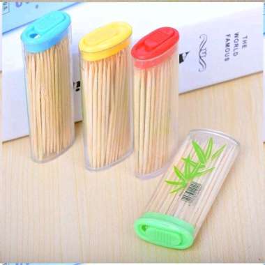 AKPTG01 Tusuk Gigi Bambu Portable Mini Ukuran Saku / Tusuk Gigi Wadah Mini RANDOM