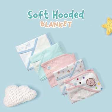 Den n Jes Selimut Bayi Lembut dengan Hoodie - Soft Hooded Blanket untuk Bayi Baru Lahir- Lavie Baby