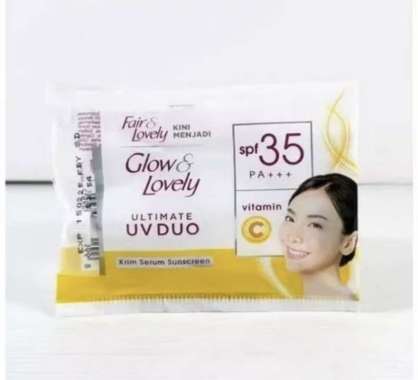 FAIR & LOVELY / GLOW & LOVELY Brightening Cream || Glow Lovely ULTIMATE DUO SPF 35 PA+++ Sachet 7gr