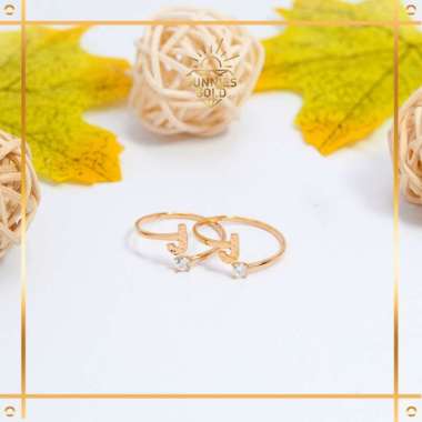 CINCIN EMAS HURUF ADJUSTABLE EMAS ASLI EMAS MUDA KADAR 8K/375 CINCIN HURUF I - P KODE CWK 506 - CWK