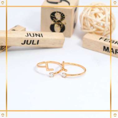 CINCIN EMAS HURUF ADJUSTABLE EMAS ASLI EMAS MUDA KADAR 8K/375 CINCIN HURUF I - P KODE CWK 506 - CWK