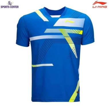 Special Price Kaos / Jersey Badminton Lining Player SkyStripe ATSU801 Blue S