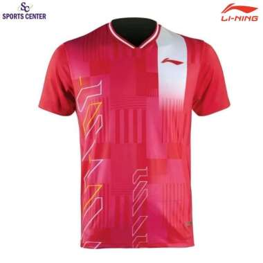 Special Price Kaos / Jersey Badminton Lining Player Stroke ATST965 Red M