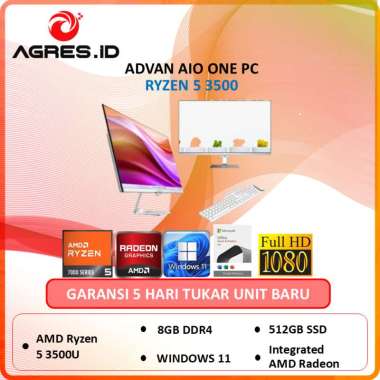 ADVAN PC AIO ONE PC I PC DESKTOP ALL IN ONE RYZEN 5 3500U 8GB 512GB 24FHD 99% SRGB WINDOWS 11 HOME