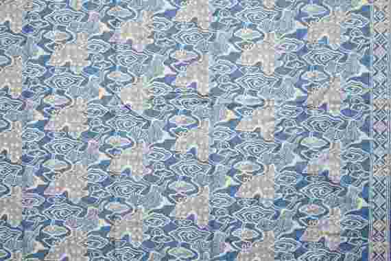 Benangsari Kain Batik Cap Mega Mendung Katun Dobby Bahan Handmade Cirebon Cirebonan MM Dusty Blue