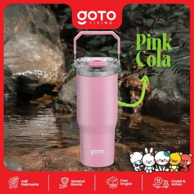 Goto Kizo Vacuum Bottle Tumbler Aesthetic Botol Minum Stainless 900ML PINK COLA