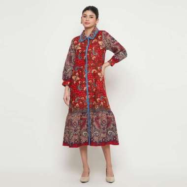 Rizkya Batik Dress Sherina Doby List Polos S