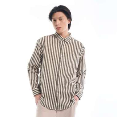 M231 Shift Kemeja Pria Stripe Panjang 1076 Dewasa-M