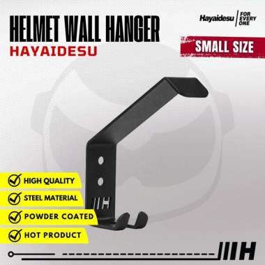 Hayaidesu Helmet Wall Hanger Plat Gantungan Helm Dinding - Small Size Silver
