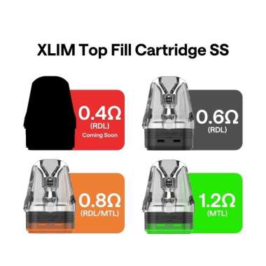 OXVA Xlim Top Fill SS Cartridge for Xlim Pro 2 DNA 0,4 SATUAN