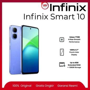 Hp Infinix Smart 10 Ram 4GB Internal 64GB Garansi Resmi Iris Blue