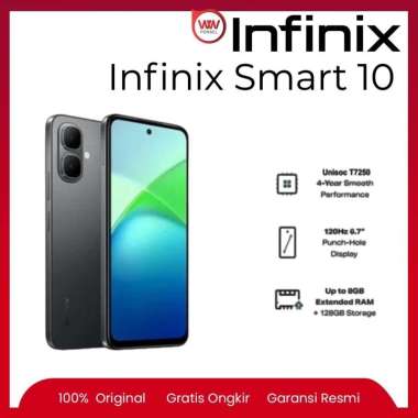 Hp Infinix Smart 10 Ram 4GB Internal 64GB Garansi Resmi Sleek Black