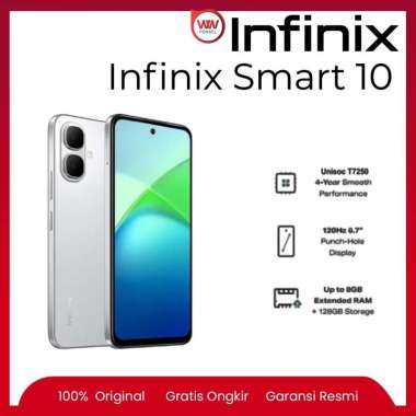 Hp Infinix Smart 10 Ram 4GB Internal 64GB Garansi Resmi Titanium Silver