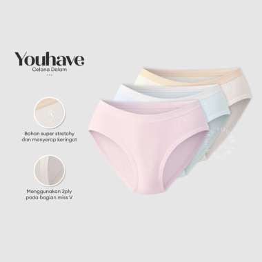 YouHave ( You’ve ) 3PCS Celana Dalam Midi Wanita Women Woman Celana dalam Panty Wanita CD Wanita Und