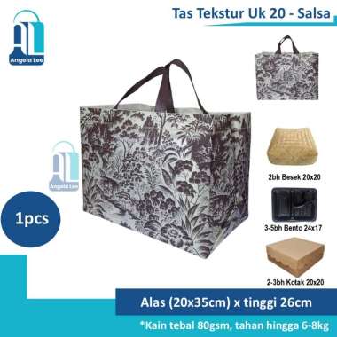 Tas Kain Spundbond Tebal Motif Mewah Hajatan Syukuran Untuk Nasi Kotak Besek Bento Bag 1 Pcs Salsa