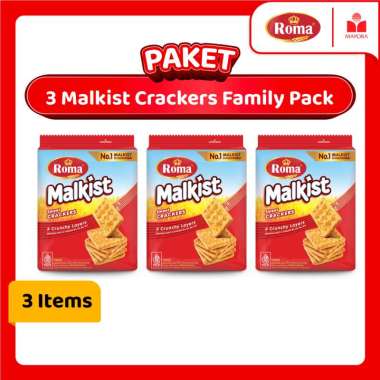 Paket 3 Roma Malkist Crackers Family Pack