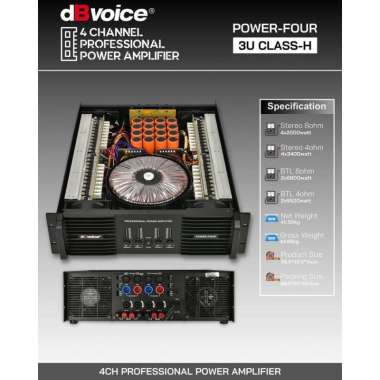 power amplifier dbvoice power four original 4 channel Db Voice Power Four