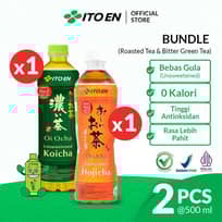 ITO EN Paket Koicha 500 ml 1 Pcs & Hojicha 500 ml 1 Pcs - Bundle Mix Teh Hijau Jepang Tanpa Gula