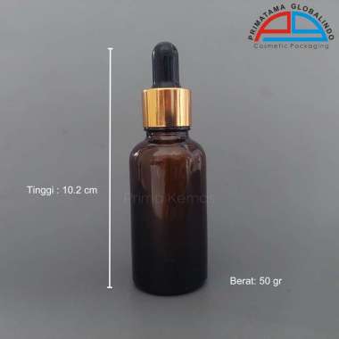 Botol kaca pipet 30 ml - botol serum/ tetes - Botol Pipet 30 ml Ring Gold Botol Biru