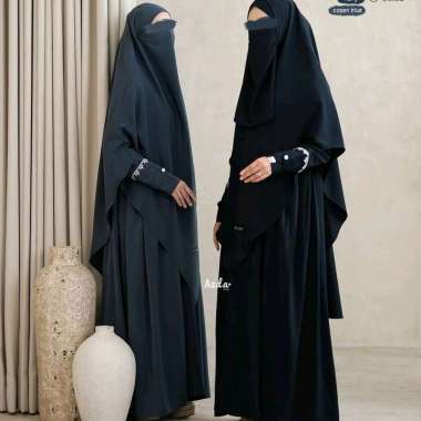 gamis meyla series dewasa set FK by Azda | gamis set FK | gamis syar'i| gamis elegan XL navy