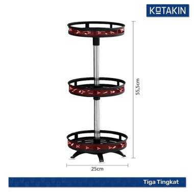 Rak Putar Besi Dapur 360 Derajat Tempat Penyimpanan Bumbu Scincare Sabun Besi Stainless Anti Karat 3