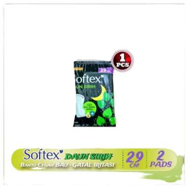 ( 1 renteng 10 pcs ) Softex daun sirih 29cm isi 2 pads pembalut wanita ada sayap cegah bau dan gatal