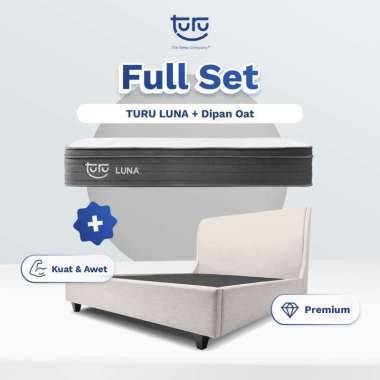 TRADE IN - Set Bundle Pocket Spring Bed TURU LUNA + Dipan PEANUT / OAT TURU - FULL SET TERMURAH [JAK