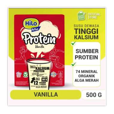 Hilo Active Vanila 500 gr Susu Protein Dewasa Tinggi Kalsium