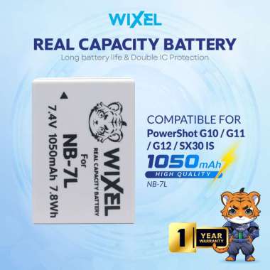 WIXEL Baterai Kamera NB-7L for Canon PowerShot G10 G11 G12 SX30 IS SX30IS Camera Battery Batre Batre