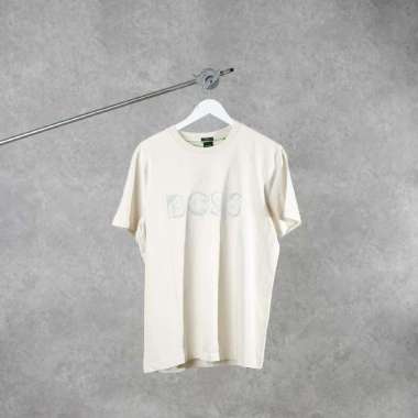 Kaos HUGO BOSS JAGGED BIG TEXT BEIGE TSHIRT 100% ORIGINAL XL