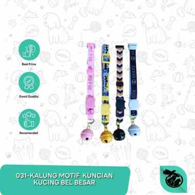 Kalung Kucing Anjing Motif Kuncian Kucing Bel Besar Bola Kerincingan Mix Rantai Bel Kecil