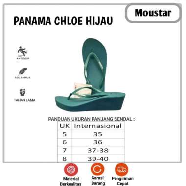 Sandal Panama Chloe / Sandal Wedges Wanita Green 8