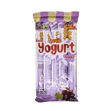 KusKus - Minuman Jelly dan Yoghurt Ice Stick - Pack isi 5 pcs YOGHURT ANGGUR