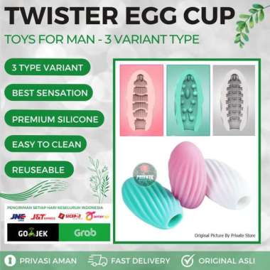 TWISTER EGG CUP PREMIUM - 3 Variant Type Texture Telur Sleeve Silicone Mainan Pria Toys Premium For