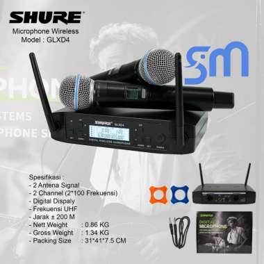 Mic Wireless Professional GLXD4 Mic GLXD 4 Dynamic Microphone