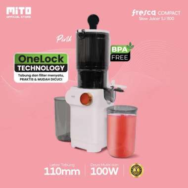 MITO Slow Juicer SJ1100 Fresca Compact | Low Noise | Easy Clean | Low Watt PINK