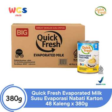 Quick Fresh Evaporated Milk Susu Evaporasi Nabati Karton 48 Kaleng x 380g