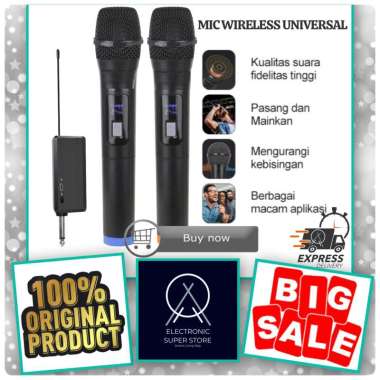 MIC WIRELESS UNIVERSAL LOW NOISE KUALITAS BAGUS SUARA JERNIH WIRELESS MIC UNIVERSAL KARAOKE MIC WIRE