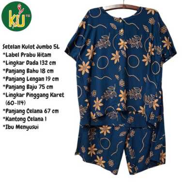 Kencana Ungu Setelan Celana Kencana Ungu Setelan Kulot Jumbo 5L Setelan Celana kulot Jumbo Motif Ter