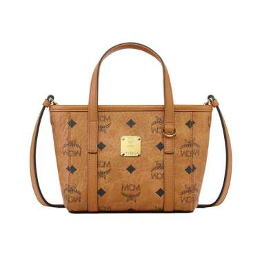 MCM X-Mini Toni Top-Zip Visetos Shopper Bag Cognac