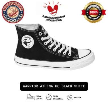 Warrior Athena HC Black White Sepatu Kasual Canvas Unisex Original 41