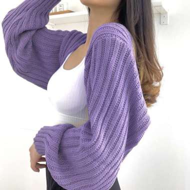 Balero Crop Cardy / Bolero Crop / Liam Oversize Crop Cardigan / Cardigan Rajut LILAC