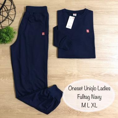 Oneset Uniqlo Setelan Uniqlo One Set Uniqlo Ladies Setelan Uniqlo Wanita L NAVY