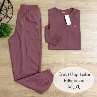 Oneset Uniqlo Setelan Uniqlo One Set Uniqlo Ladies Setelan Uniqlo Wanita L MAUVE