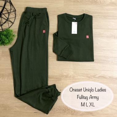 Oneset Uniqlo Setelan Uniqlo One Set Uniqlo Ladies Setelan Uniqlo Wanita XL ARMY